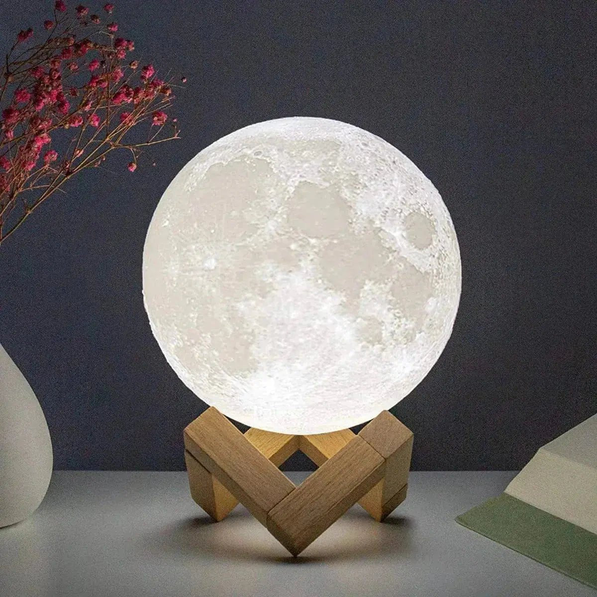 D5 Starry Moon Lamp 8Cm - LED Night Light with Stand, Perfect for Bedroom Decor and Gifts - Crazy_Gadget92795FCrazy_Gadget