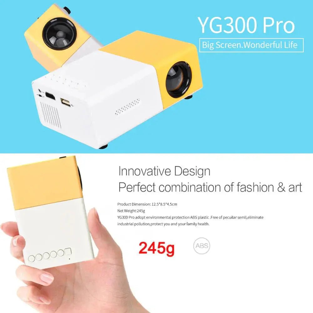 Portable 1080P Full HD Mini Projector with 4K Video Playback - Crazy_Gadget#original_value#Crazy_Gadget
