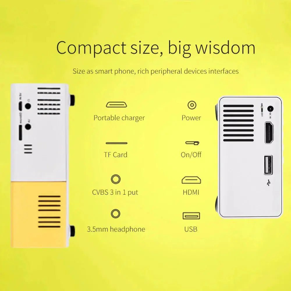 Portable 1080P Full HD Mini Projector with 4K Video Playback - Crazy_Gadget#original_value#Crazy_Gadget