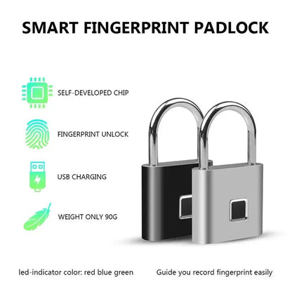 Smart Fingerprint Padlock - Crazy_GadgetSmart Fingerprint PadlockCrazy_Gadget