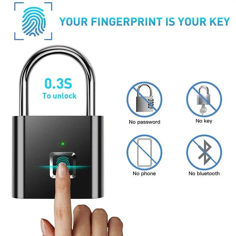 Smart Fingerprint Padlock - Crazy_GadgetSmart Fingerprint PadlockCrazy_Gadget